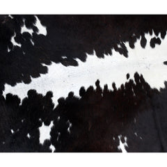 Luxury Dark Brown & White Cowhide Rug - Hypoallergenic, Non-Slip Backing, Handcrafted Medium Cow Skin Rug for Modern Home Decor