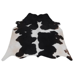 Luxurious Dark Brown & White Cowhide Rug - Hypoallergenic, Handcrafted, Unique Beauty - Durable Medium Cow Skin Rug for Modern Home Decor