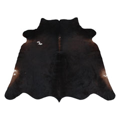 Luxurious Dark Brown & White Cowhide Rug | Hypoallergenic - Non-Slip | Handcrafted Natural Hair-on Hide | Durable - Unique Beauty