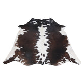 Luxurious Medium Brown & White Cowhide Rug | Hypoallergenic Backing | Handcrafted Natural Hide | Unique Animal Pattern rug | Durable -