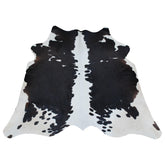 Luxurious Natural Dark Brown & White Cowhide Rug Small Area Animal Print Non Slippery Suede Back Non Shedding Hypoallergenic