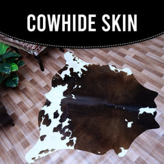 Luxury Brown & White Cowhide Rug | Non-Slip Backing | Hypoallergenic | Non-Shedding | Perfect for Bedroom - Living Room | Free Shipping in