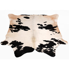 Luxury Brown and White Cowhide Rug with Non-Slip Backing - Hypoallergenic, Non-Shedding, Large Size, Perfect for Upholstery - Free Shipping!