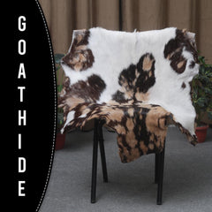 Luxurious Multicolour Goat Skin Rug - Handmade, Soft & Hypoallergenic Floor Rug - Unique Eco-Friendly Home Decor