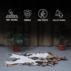 Luxurious Multicolour Goat Skin Rug - Handmade, Soft & Hypoallergenic Floor Rug - Unique Eco-Friendly Home Decor