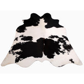Luxurious Black and White Cowhide Rug with Hypoallergenic, Non-Slip Suede Back - Large Size - Free Shipping - Top Quality