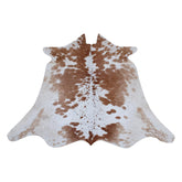 Luxurious Large Brown & White Cowhide Rug - Hypoallergenic with Non-Slip Backing for Sophisticated Home Decor