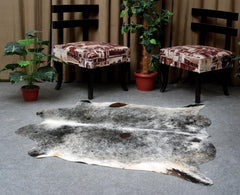 Luxury Black & Grey Cowhide Rug - Hypoallergenic Non-Slippery Non-Shedding Large Carpet for Bedroom Living Room - Free Shipping in UK - Celestial Leather Limited
