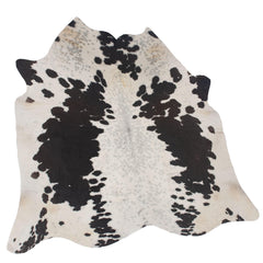 Luxury Brown & White Cowhide Rug for Elegant Home Decor - Large Size, Hypoallergenic - Non-Slip Backing - Top Quality Natural Cow Skin