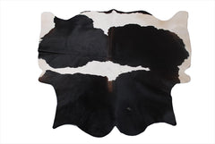 Elegant Dark Brown & White Cowhide Rug - Hypoallergenic Animal Print Centerpiece for Bedroom - Large Size - Non Slip Suede Back - Free - Celestial Leather Limited