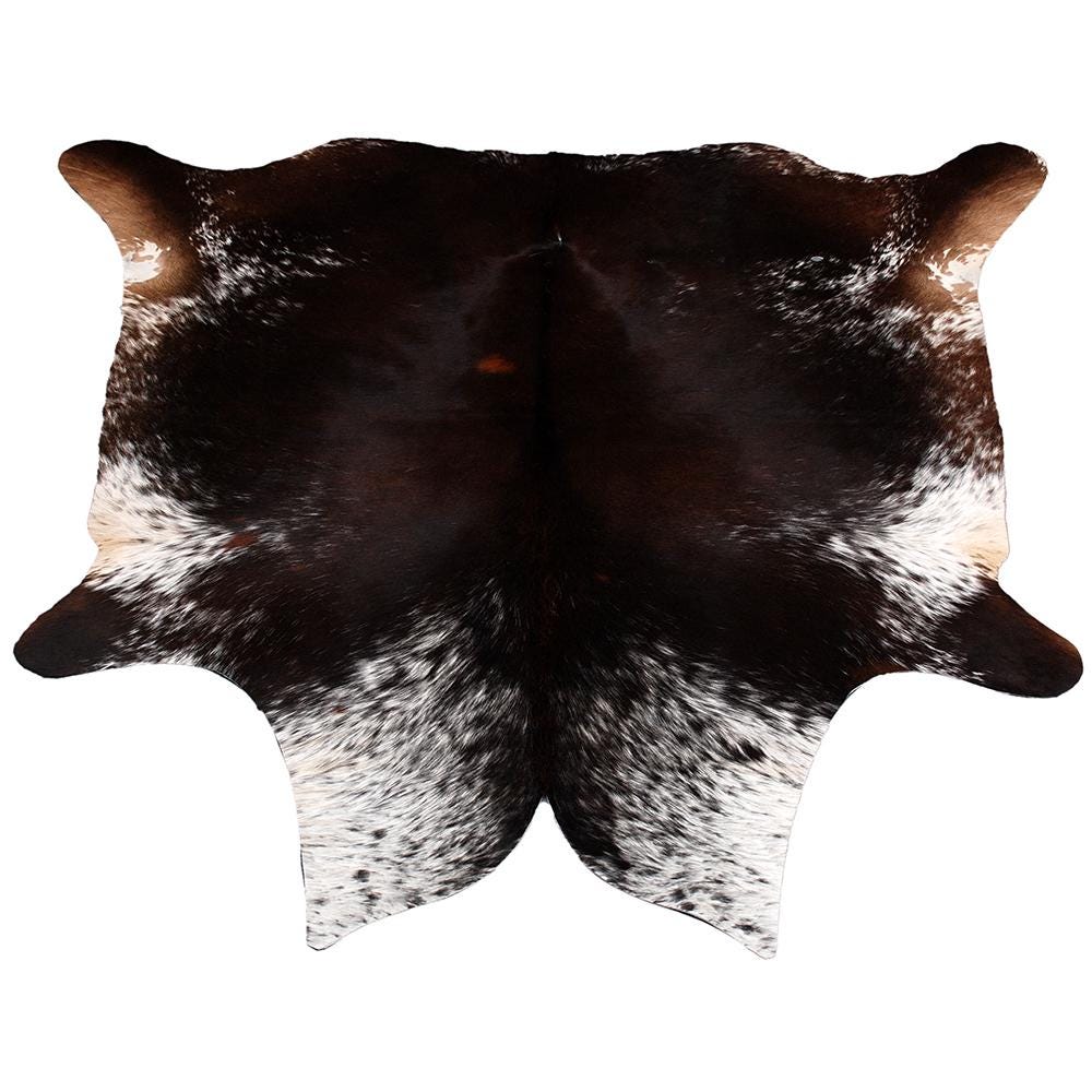 Luxurious Dark Brown & White Cowhide Rug | Large Animal Print | Hypoallergenic - Non-Slip | Handselected from Premium Hides | Free Shipping - Celestial Leather Limited