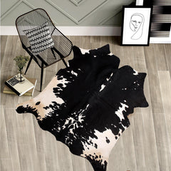 Black & White Large Cowhide Rug - Hypoallergenic, Non Slip Suede Back, Hand Selected Premium Hide, Luxurious - Practical Rug for Bedroom or