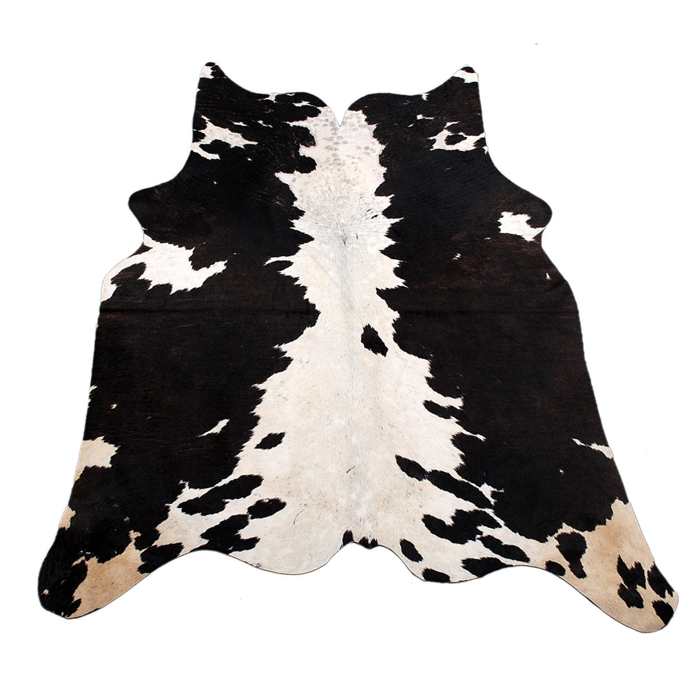 Luxurious Large Black & White Cowhide Rug with Natural Hair for Stylish Home Decor - Allergen-Free Living - Celestial Leather Limited