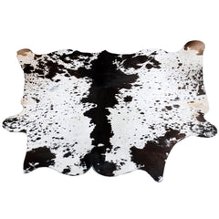 Luxurious Black & White Cowhide Rug for Bedroom or Living Room - Hypoallergenic, Non-Slip, Non-Shedding - Handselected Premium Hide - Celestial Leather Limited
