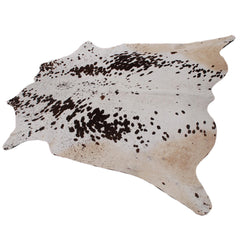 Stunning Dark Brown & White Large Cowhide Rug with Hypoallergenic Suede Back - Luxurious Natural Hair Centerpiece for Lounge - Free UK