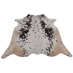 Stunning Dark Brown & White Large Cowhide Rug with Hypoallergenic Suede Back - Luxurious Natural Hair Centerpiece for Lounge - Free UK