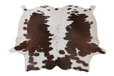 Luxury Brown and White Cowhide Rug for Elegant Home Decor - Large Size - Hypoallergenic - Non-Slip Suede Back - Non-Shedding - Free Shipping - Celestial Leather Limited