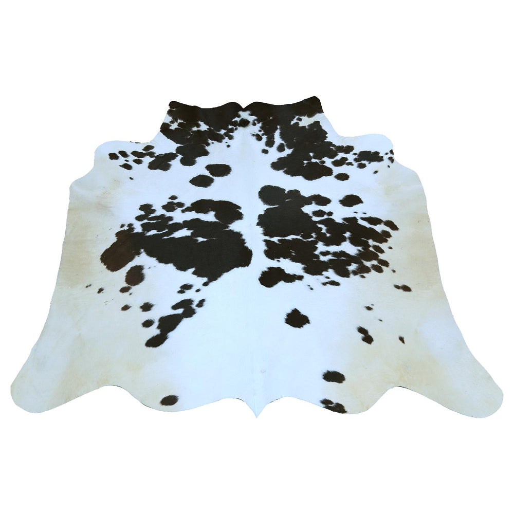Stunning Large Cowhide Rug Black & White Natural Hair Centre Piece Hypoallergenic Non Slippery Non Shedding Unique Markings Handselected - Celestial Leather Limited
