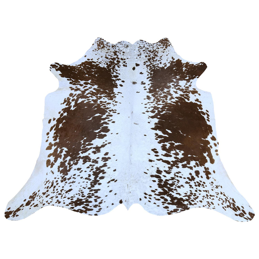 Luxurious Dark Brown & White Cowhide Rug - Large Animal Print Hypoallergenic Non Slippery Center Piece for Bedroom - Free Shipping in UK - Celestial Leather Limited