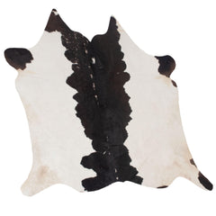 Luxurious Dark Brown & White Cowhide Rug - Hypoallergenic Large Animal Pattern Carpet for Lounge - Non Slip Suede Back - Free Shipping