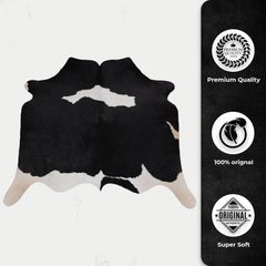Luxuriously Handcrafted Natural Cowhide Area Rug - Hypoallergenic, Non-Slip Backing, Unique Markings, Durable and Versatile