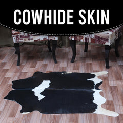 Luxuriously Handcrafted Natural Cowhide Area Rug - Hypoallergenic, Non-Slip Backing, Unique Markings, Durable and Versatile