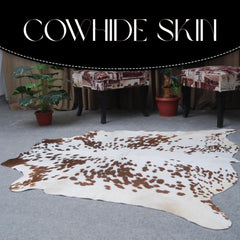 Luxury Brown and White Cowhide Rug - Large Hypoallergenic Rug with Non-Slip Suede Back - Natural Hair Cow Skin Rug for Home Decor - Celestial Leather Limited