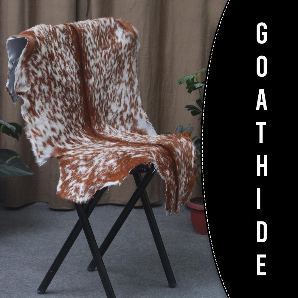 Luxurious Brown and White Goat Hide Rug - Premium Hair-On Goat Skin Rug for Home Décor - Celestial Leather Limited