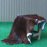 Luxurious Brown and White Goat Hide Rug - Premium Handcrafted Hair-On Goatskin Rug for Elegant Home Decor - Celestial Leather Limited