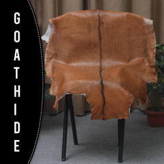 Luxurious Brown and White Goat Skin Rug - Handpicked Premium Goat Hide - Unique Patterns & Colors - Hypoallergenic - Non-Shedding - Celestial Leather Limited
