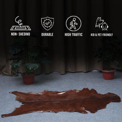 Luxurious Brown and White Goat Skin Rug - Premium Handcrafted Hair-On Goatskin Rug for Elegant Home Decor - Celestial Leather Limited