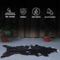 Luxury Black & White Goat Skin Floor Rug - Soft, Durable, and Eco-Friendly - Stylish Decor Accent for High-Traffic Areas - Celestial Leather Limited