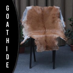 Luxurious Brown and White Goat Hide Rug - Premium Hair-On Goat Skin Rug, Sustainable Eco-Friendly Decor for Any Room