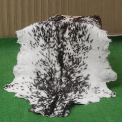 Luxury Black & White Natural Goatskin Rug | Modern Decor | Hypoallergenic - Non-shedding | Sustainable Eco-friendly Design
