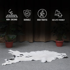 Luxurious Natural Brown & White Goat Skin Rug - Modern Sophistication for Home Decor - Celestial Leather Limited