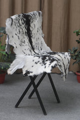 Luxury Handmade Black White Goat Skin Rug - Soft, Pet-Friendly, Non-Shedding, Eco-Friendly Rustic Decor - Celestial Leather Limited