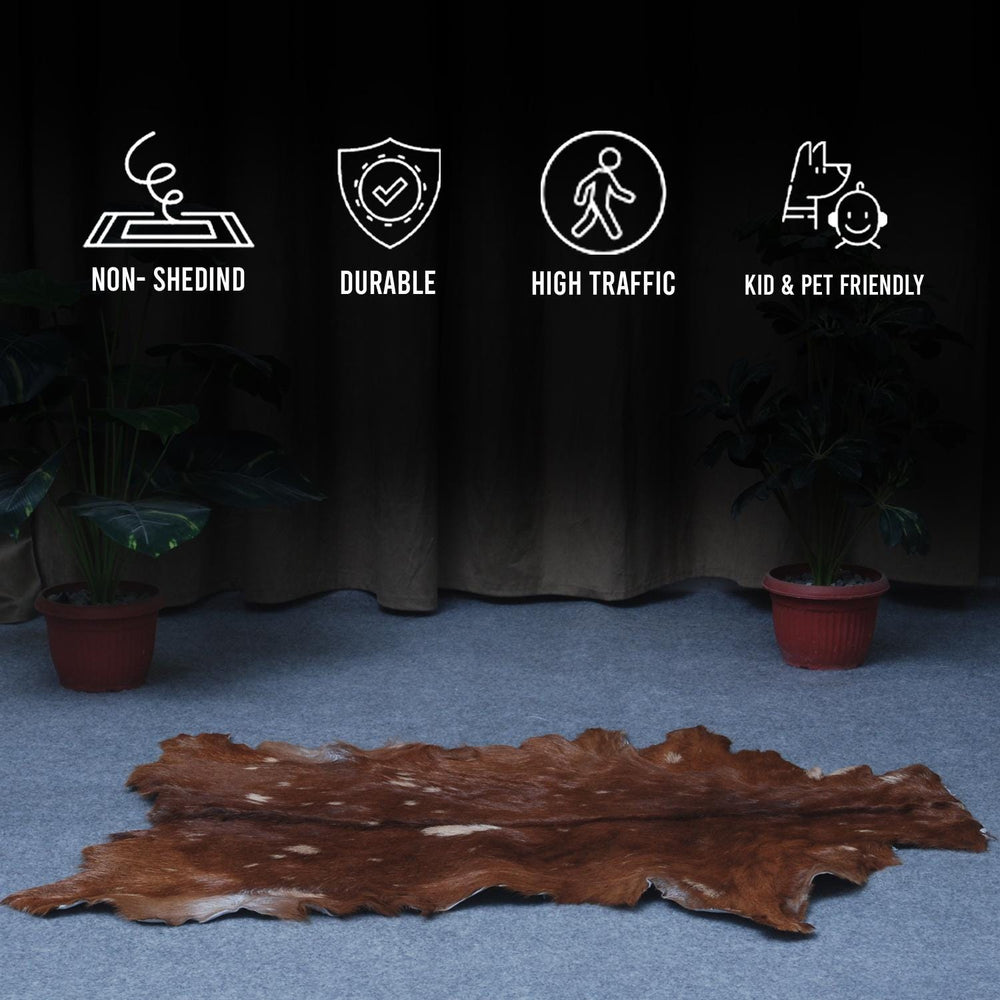 Luxury Handmade Multicolor Goat Skin Rug - Soft, Durable, Eco-Friendly & Hypoallergenic - Unique Rustic Charm for Your Home - Celestial Leather Limited