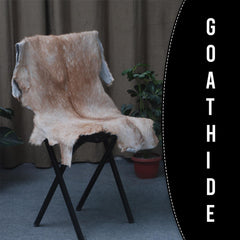 Premium Brown and White Goat Hide Rug - Natural, Handcrafted, Non-Slip Suede Back, Eco-Friendly & Sustainable - Hypoallergenic - Celestial Leather Limited