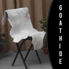 Luxury Grey & White Natural Goat Skin Rug - Serene - Tranquil Wall Decor - Sustainable, Eco-Friendly, Non-Slip Backing - Hypoallergenic - - Celestial Leather Limited