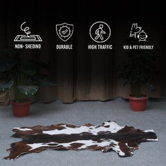 Luxury Dark Brown & White Goat Skin Rug - Soft, Hypoallergenic & Non-Shedding - Non-Slip Backing, Eco-Friendly - Handmade Natural Beauty for Home - Celestial Leather Limited
