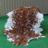 Luxury Brown and White Goat Hide Rug | Premium Hair-On Skin | Handpicked Unique Patterns | Sustainable and Eco-Friendly