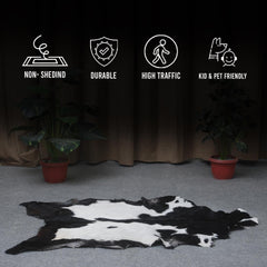 Luxurious Handmade Black & White Goat Skin Rug: Soft, Hypoallergenic, Sustainable, Non-Shedding & Unique - Add Nature's Beauty to Your Home - Celestial Leather Limited