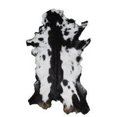 Luxury Handmade Black & White Goat Skin Rug - Soft, Hypoallergenic, Non-Shedding, Sustainable, Eco-Friendly - Perfect for Any Room in Your - Celestial Leather Limited
