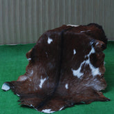 Luxury Dark Brown & White Goat Skin Rug - Durable, Hypoallergenic, Non-Shedding, Eco-Friendly - Enhance Your Home with Natural Beauty - Celestial Leather Limited