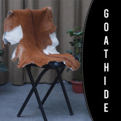 Luxury Brown & White Goat Hide Rug | Premium Hair-On Skin Rug for Home Decor - Celestial Leather Limited