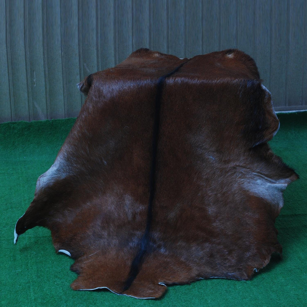 Luxury Brown & White Goat Hide Rug - Premium Natural Hair-on Goat Skin - Handcrafted Eco-Friendly Home Decor - Unique Patterns - Non-Slip - Celestial Leather Limited