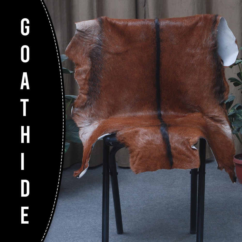 Luxury Brown & White Goat Hide Rug - Premium Natural Hair-on Goat Skin - Handcrafted Eco-Friendly Home Decor - Unique Patterns - Non-Slip - Celestial Leather Limited