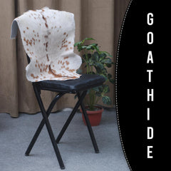 Luxurious Brown and White Goat Hide Rug - Hypoallergenic, Non-Shedding, Eco-Friendly Rug with Non-Slip Backing for Stylish Home Décor - Celestial Leather Limited