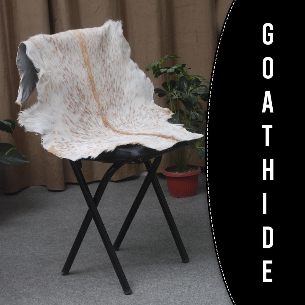 Luxurious Brown & White Goat Skin Rug - Handmade Pure Goat Skin Floor Rug - Unique Design - Hypoallergenic & Kid-Friendly - Non-Shedding - Celestial Leather Limited