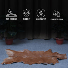 Luxuriously Soft Dark Brown & White Genuine Goat Fur Rug - Eco-Friendly, Non-Shedding, and Hypoallergenic - Unique Patterns - Handcrafted